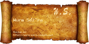 Wurm Sára névjegykártya