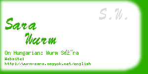 sara wurm business card